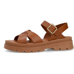 Manfield - Dames - Suède leopard sandalen - Maat 40