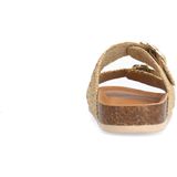 Manfield - Slippers - Beige - Textiel - Platte Zool