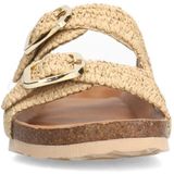 Manfield - Slippers - Beige - Textiel - Platte Zool