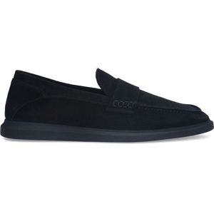 Manfield - Heren - Zwarte suède loafers - Maat 41