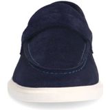 Manfield - Blauwe Loafers - Suède - Dikke Witte Zool