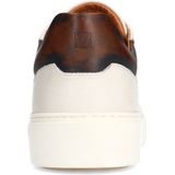 Manfield - Offwhite Sneakers - Leer - Bruine Details