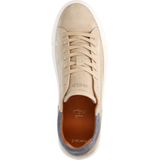 Manfield - Heren - Beige nubuck sneakers met grijze details