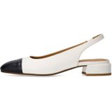 Manfield - Slingbacks - Wit - Leer - Zwarte Neus