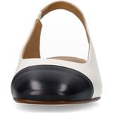 Manfield - Slingbacks - Wit - Leer - Zwarte Neus