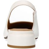 Manfield - Slingbacks - Wit - Leer - Zwarte Neus