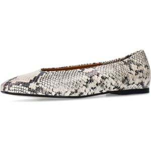 Manfield - Leren Loafers - Grijs - Slangenprint