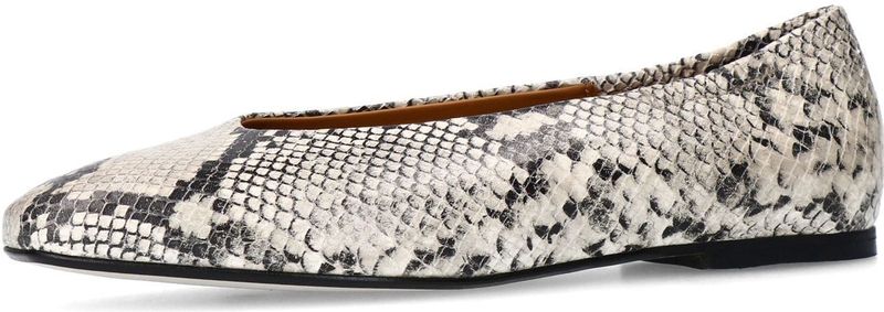 Manfield - Leren Loafers - Grijs - Slangenprint