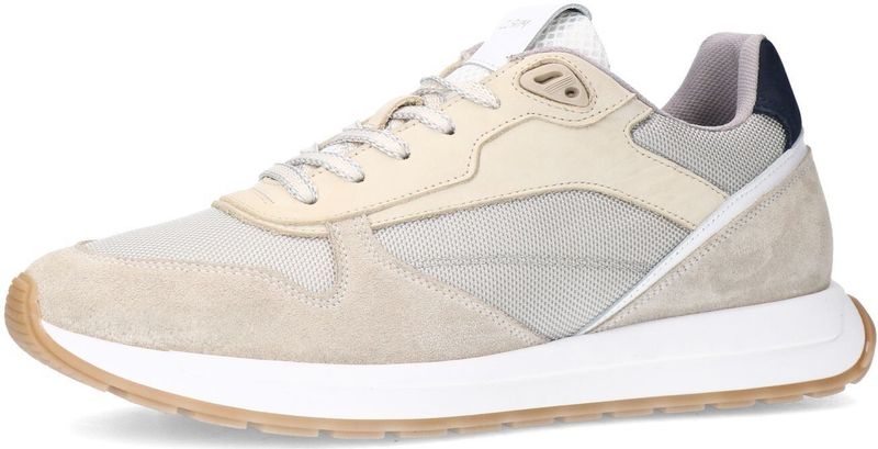 Manfield - Sneakers - Beige - Suède - Textiel