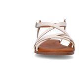 Manfield - Sandalen - Wit - Leer - Platte Zool