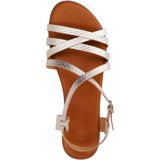 Manfield - Dames Sandalen - Goud - Leren - Platte Zool