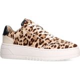 Manfield - Sneakers - Beige/Bruin - Suède/Binnenvoering Leer