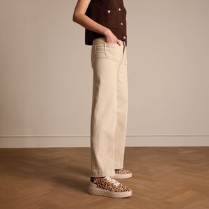 Manfield - Sneakers - Beige/Bruin - Suède/Binnenvoering Leer