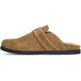 Manfield - Clogs - Beige - Suède - Platte Zool
