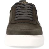 Manfield - Sneakers - Donkergroen - Suède - Platte Zool