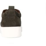 Manfield - Sneakers - Donkergroen - Suède - Platte Zool