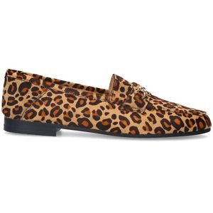 Manfield - Loafers - Beige - Leer - Panterprint