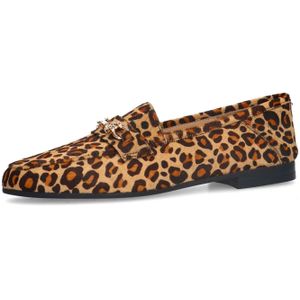 Manfield - Loafers - Beige - Leer - Panterprint