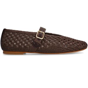 Manfield - Raffia Ballerina's - Donkerbruin