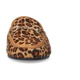 Manfield - Pantherprint Slipper - Beige - Faux Fur - Goudkleurig Detail