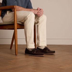 Manfield - Bootschoenen - Donkerbruin - Suède - Platte Zool