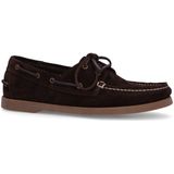 Manfield - Bootschoenen - Donkerbruin - Suède - Platte Zool