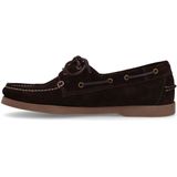 Manfield - Bootschoenen - Donkerbruin - Suède - Platte Zool