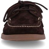 Manfield - Bootschoenen - Donkerbruin - Suède - Platte Zool