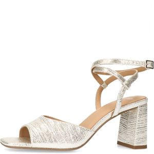 Manfield - Sandalen - Geel - Goudkleurig - Hak 7 cm - Enkelband