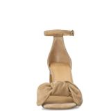 Manfield - Sandalen - Beige - Suède - Met Strik