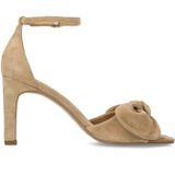 Manfield - Sandalen - Beige - Suède - Met Strik