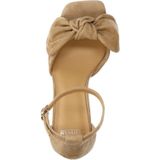 Manfield - Sandalen - Beige - Suède - Met Strik