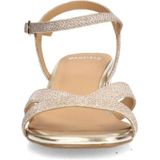 Manfield - Sandalettes - Goud - Suède - Blokhak