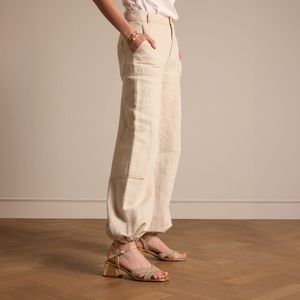 Manfield - Sandalettes - Goud - Suède - Blokhak