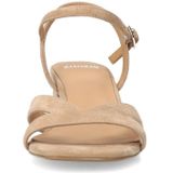 Manfield - Sandalen - Beige - Suède - Enkelband met Gespsluiting
