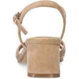 Manfield - Sandalen - Beige - Suède - Enkelband met Gespsluiting