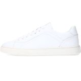 Manfield - Sneakers - Wit - Leer - Uitneembare Binnenzool