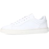 Manfield - Sneakers - Wit - Leer - Uitneembare Binnenzool
