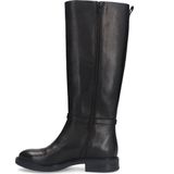 Manfield - Dames - Zwarte leren hoge laarzen
