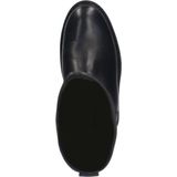 Manfield - Dames - Zwarte leren hoge laarzen