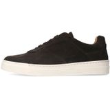 Manfield - Bruine Sneakers - Suède - Vetersluiting - Plateauzool