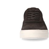Manfield - Bruine Sneakers - Suède - Vetersluiting - Plateauzool