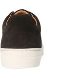 Manfield - Bruine Sneakers - Suède - Vetersluiting - Plateauzool