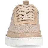 Manfield - Sneakers - Beige - Textiel - Vetersluiting