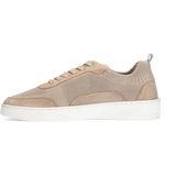 Manfield - Sneakers - Beige - Textiel - Vetersluiting
