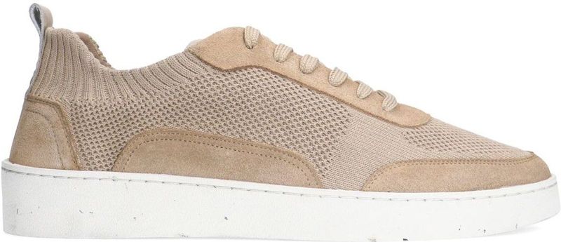 Manfield - Sneakers - Beige - Textiel - Vetersluiting
