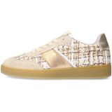 Manfield - Sneakers - Beige/Goud - Leer/Textiel