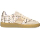 Manfield - Sneakers - Beige/Goud - Leer/Textiel