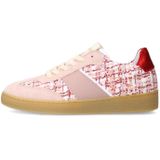 Manfield - Sneakers - Roze - Leer/Textiel - Platte Zool