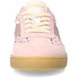 Manfield - Sneakers - Roze - Leer/Textiel - Platte Zool